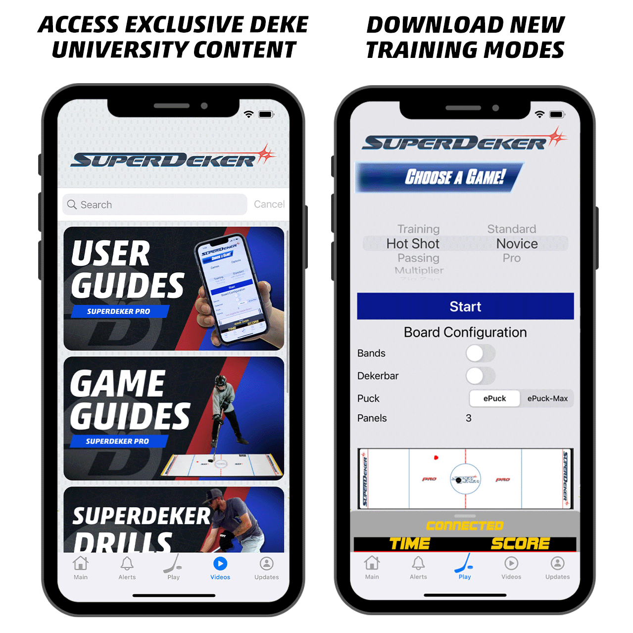 Use the SuperDekerPRO to learn how to get better at stickhandling in Hockey! This Fun Stickhandling Training Device uses lights and sensors and a connected App to improve your hockey skills!