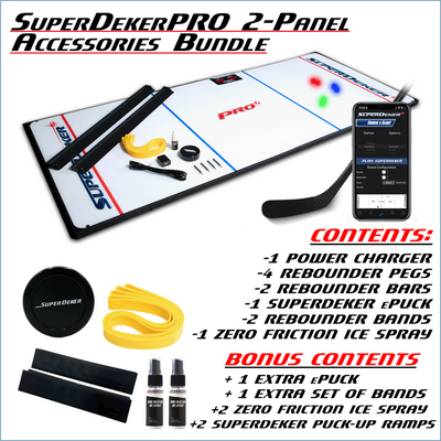 TheSuperDekerPRO Hockey Stick Trainer is the coolest new hockey accessory for training fast stick handling skills! Connect with the SuperDeker App for Max Training Ability!