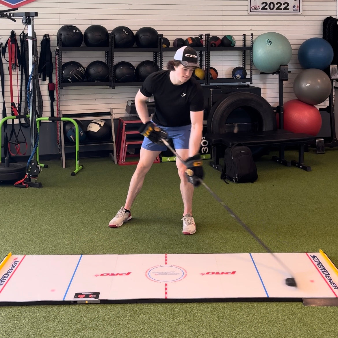The SuperDeker ePuck is the perfect hockey stickhandling training aid for SuperDeker because it feels like a real puck with the same weight and slickness!